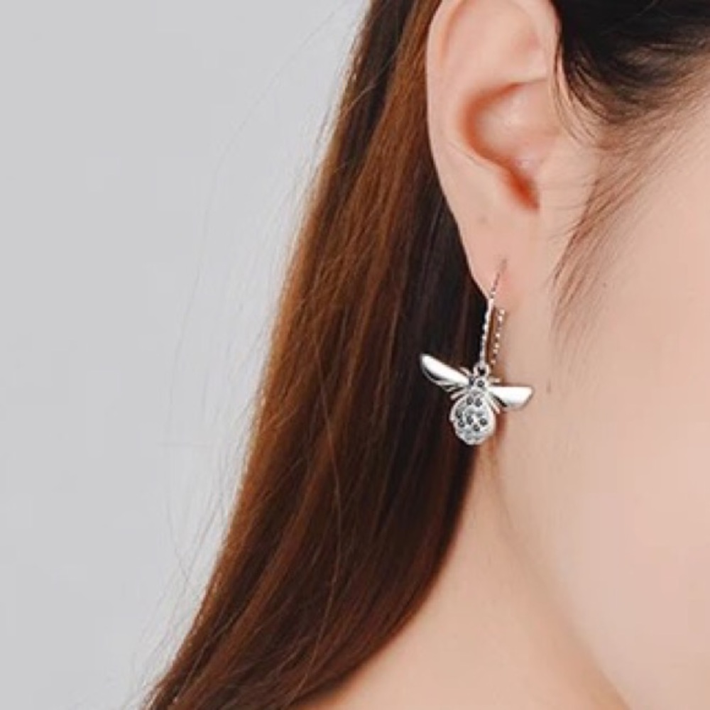 New 925 Sterling Silver Bee Earrings - Picture 4 of 4